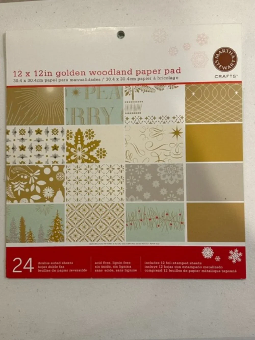 Partially Used/New Papers in Martha Stewart Crafts Designer Christmas Paper Pads
